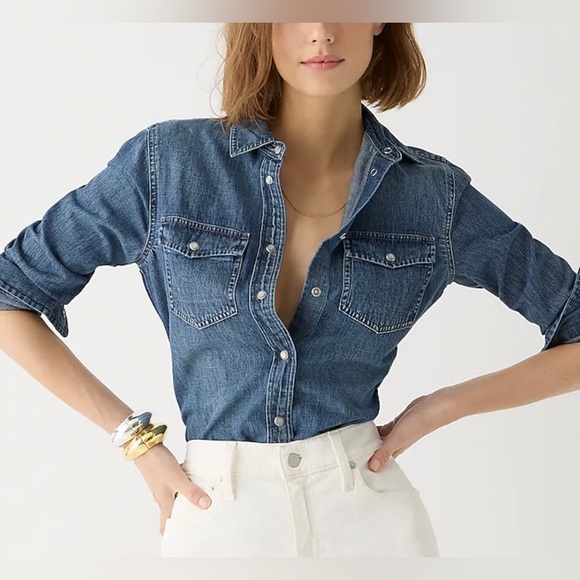 J. Crew Tops - J. Crew | Cambridge Jean Blouse